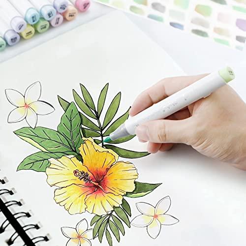 Ohuhu マーカーペン 筆タイプ 96薄色 プロ愛用 パステル イラスト