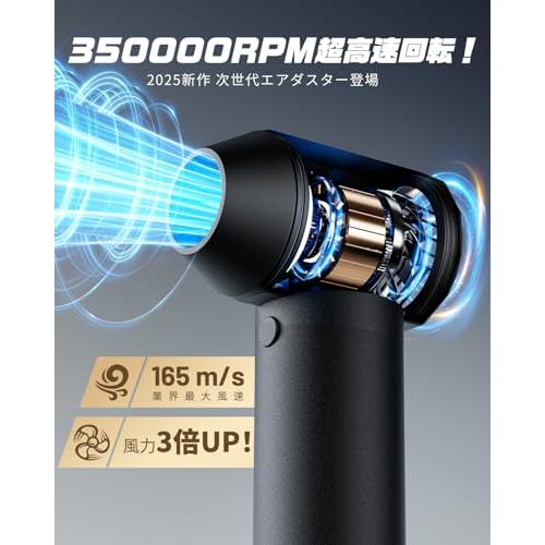KOJIHOMU エアダスター 爆風165m/s・12000mAh大容量バッテリーブロワー