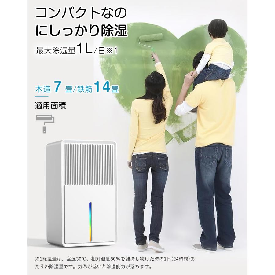JUUE 除湿機 衣類乾燥除湿機 3L 最大除湿量1L/日 マイナスイオン 鉄筋