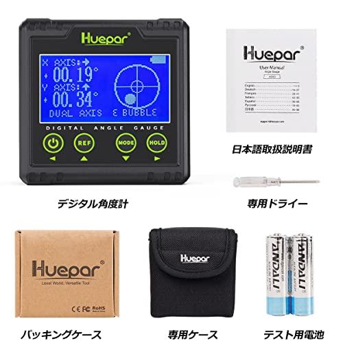 Huepar デジタル角度計 2軸 水準器 傾斜計 2in1デジタルレベル 水平 Huepar デジタル角度計 2軸 水準器 傾斜計 2in1デジタルレベル 水平器