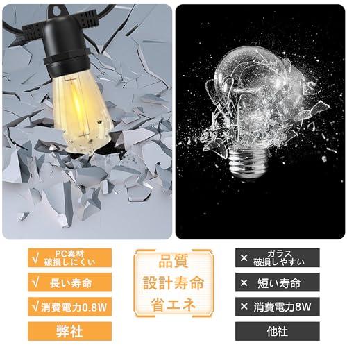 Benature LEDストリングライト 屋外 防雨型 電球色 延長コード Benature LEDストリングライト 屋外 防雨型 電球色 延長コード