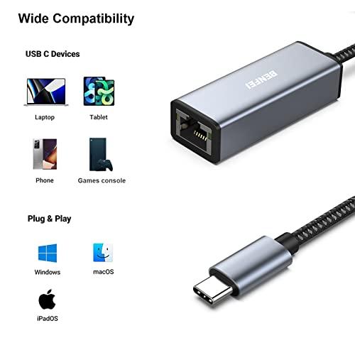 BENFEI 有線LANアダプタ USB-C - イーサネットアダプター、USB Type-C