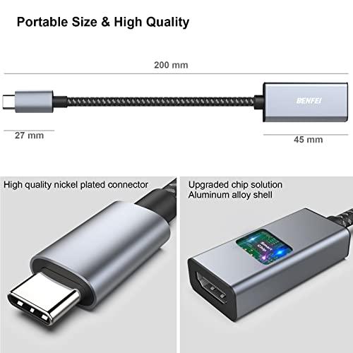 BENFEI Câble USB-C Vers HDMI 1.8m | 4K@60Hz Compatible IPhone 16/15, MacBook, IPad | Nylon Tressé