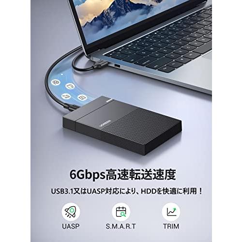 UGREEN 2.5インチ HDD ケース HDD/SSD 【USB 3.1 Gen 2規格】 SATA 3.0