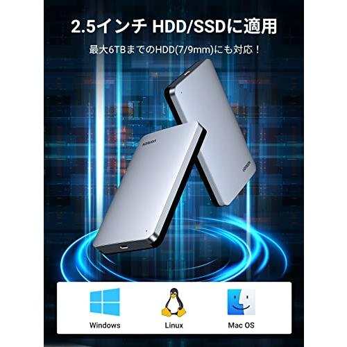 UGREEN 2.5インチ HDD ケース USB 3.1 Gen 2接続 SSDケース SATA3.0