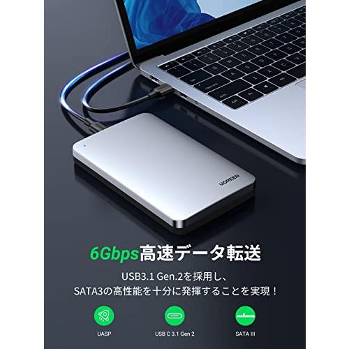 UGREEN 2.5インチ HDD ケース USB 3.1 Gen 2接続 SSDケース SATA3.0