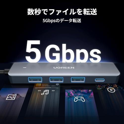 UGREEN USB3.0ハブ 3*USB3.0+1*USB-C 4ポートハブ 0.6M 給電用USB-Cポート付き セルフ/バスパワー両対応｜ebisstore333｜02