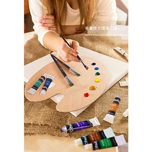 Ohuhu 水彩絵の具セット 36色 6本水彩筆 絵の具 絵具 水彩画セット画材