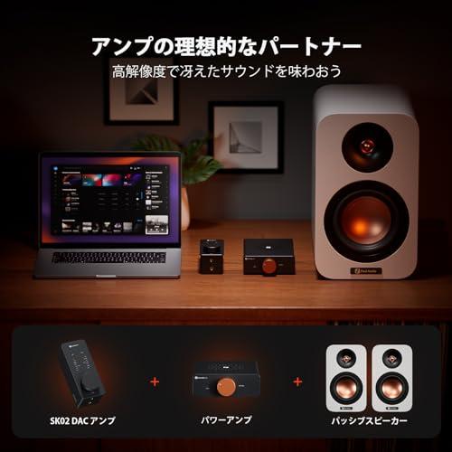 Fosi Audio SK02 DAC アンプ 小型 ヘッドホンアンプ デスクトップ USB