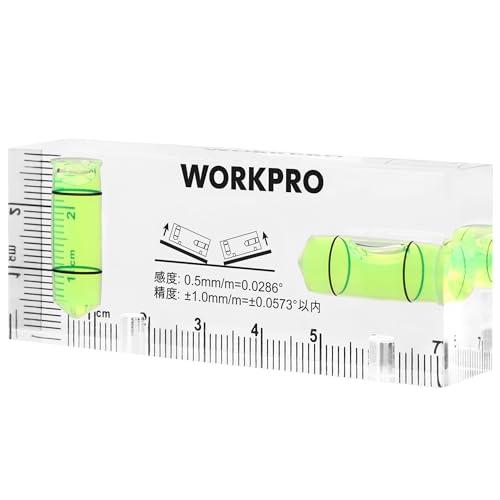 WORKPRO ミニレベル ミニ水平器 クリスタルレベル 水準器 アクリル