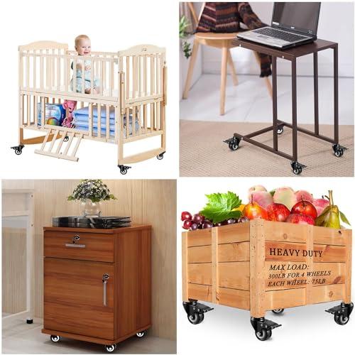 Zalslei キャスター ネジ式 自在キャスター M8 ブレーキ付き 車輪径