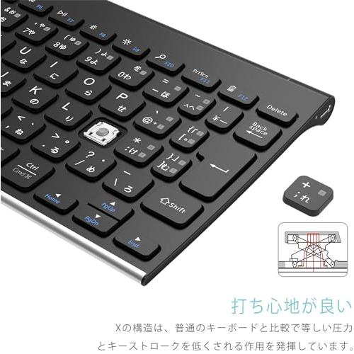 Arteck ワイヤレスキーボード 日本語配列 マルチデバイス ステンレス
