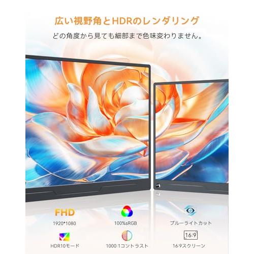 モバイルモニター 15.6インチ UPERFECT モバイルディスプレイ 卓上