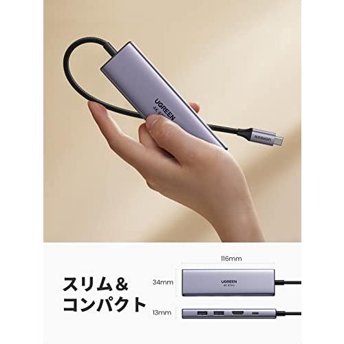 UGREEN USB Cハブ 4K@60Hz HDMI出力 6-IN-1 Type-Cアダプター HDMI 4K 3＊USB 3.0ポート SD｜ebisstore333｜07