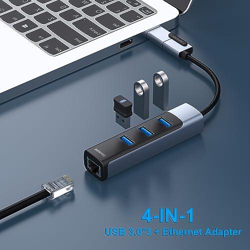 BENFEI 2in1 USB C/3.0 有線LANアダプタ、3 USB 3.0 ポート イーサネットアダプター 10/100/1000Mbp｜ebisstore333｜02