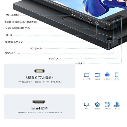 MAGICRAVEN モバイルモニター 15.6インチ モバイルディスプレイ 1920