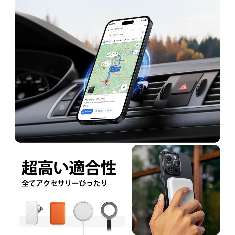 極薄軽量・マグネット内蔵TORRAS iPhone 15 Pro 用 ケース マグセーフ