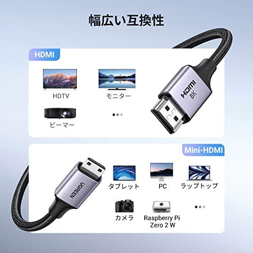 UGREEN hdmi ミニhdmi 変換ケーブル 2.1 8K＠60Hz mini 変換アダプタ