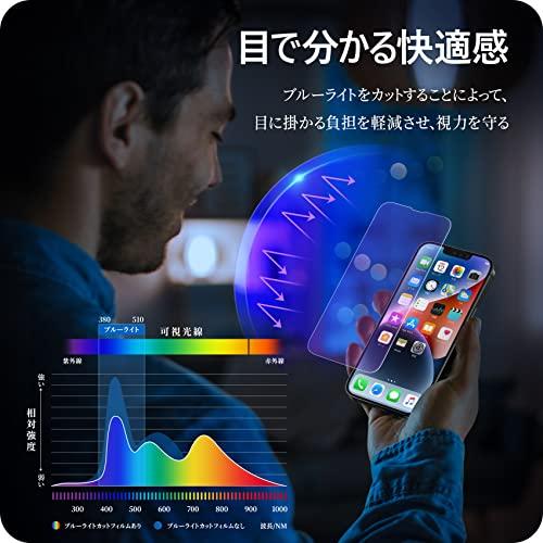NIMASO ブルーライトカット iPhone 14 用 ガラスフィルム 保護