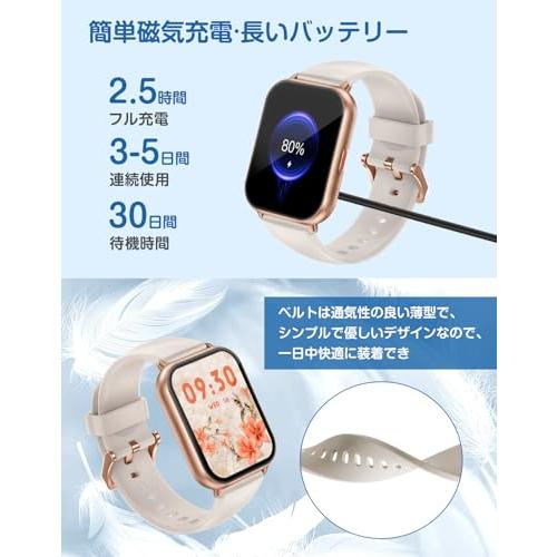 RUIMEN スマートウォッチ 通話機能付き レディース Smart Watch iPhone