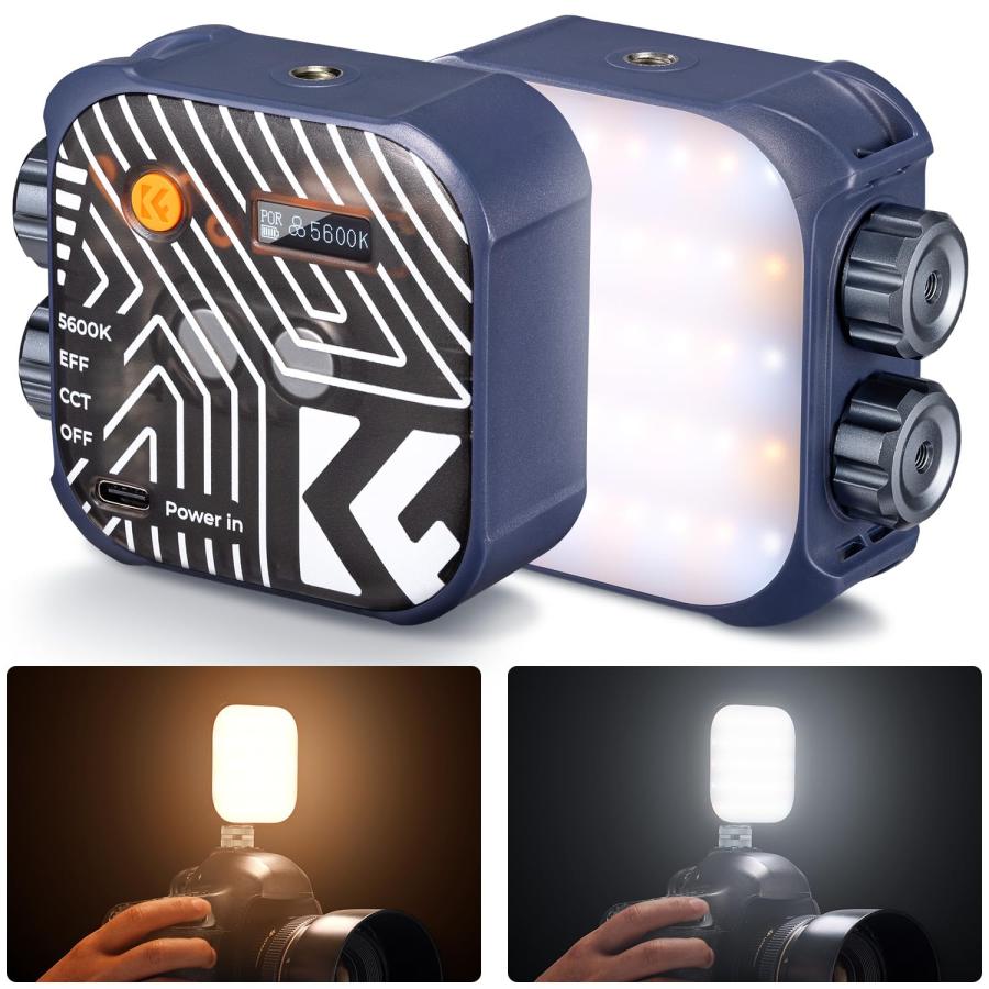 K&F Concept 撮影ライト LEDビデオライト 小型 補助照明 カメラライト