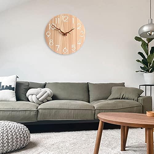 壁掛け時計 おしゃれ 木製 アナログ 掛け時計 静音 連続秒針 時計