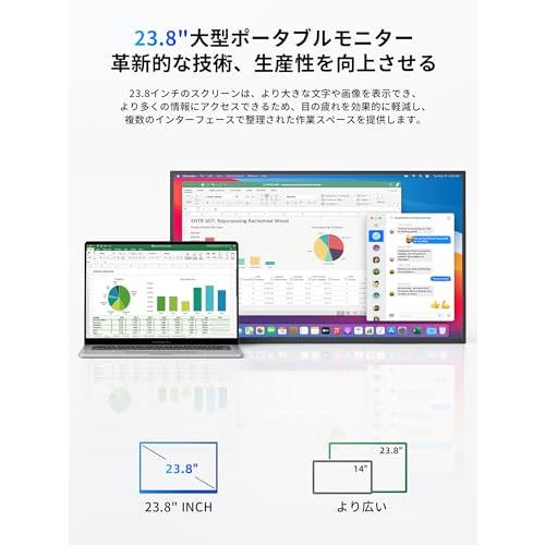 KEEPTIME モバイルモニター 23.8インチ 1080P 100HZ 非光沢画面
