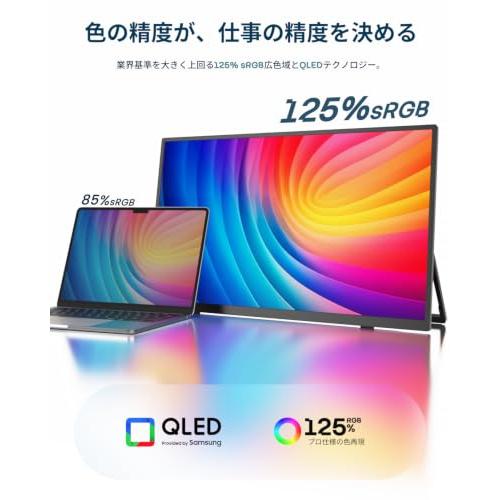 EVICIV モバイルモニター 4K 16インチ タッチ 非光沢 QLED ポータブル