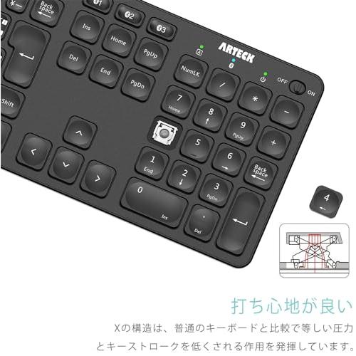 Arteck 7色バックライト搭載 輝度調整可能 複数デバイス 無線