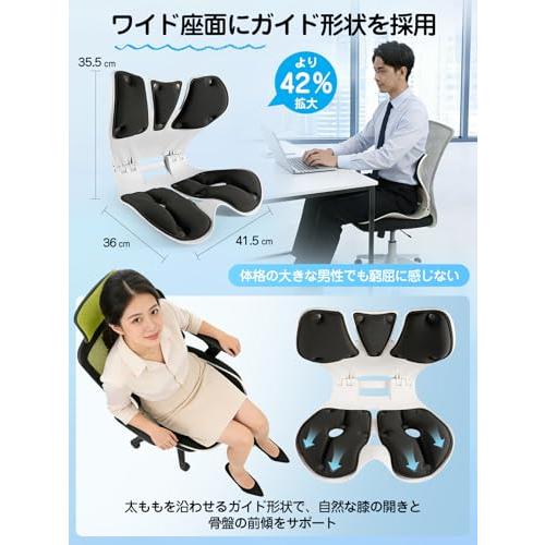 骨盤チェアー 姿勢矯正 椅子 最新型 3 弁式背もたれ×広接触面座面×Poco'ce 掲載 腰が