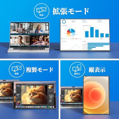 kksmart モバイルモニター 16インチ 自立型 薄型 軽量730g ベゼルレス