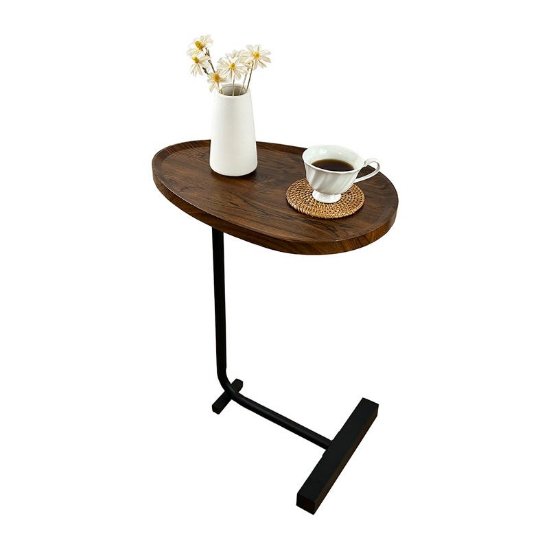 RAKU サイドテーブル スモールサイドエンドテーブル C字型のデザイン モダンなシンプルさ 小物置き 落下防止設計 軽量 木目調 コーヒーテーブル｜ebisu-japan｜02
