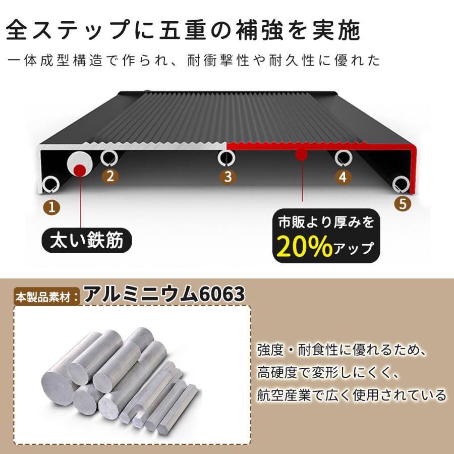 RAKU 脚立 踏み台 はしご 折りたたみ 4段 5段 持ち手付き 足置き広い 軽量 安定感 アルミ合金製 滑り止め付き 収納便利 ステップスツール ステップ台 梯子｜ebisu-japan｜11