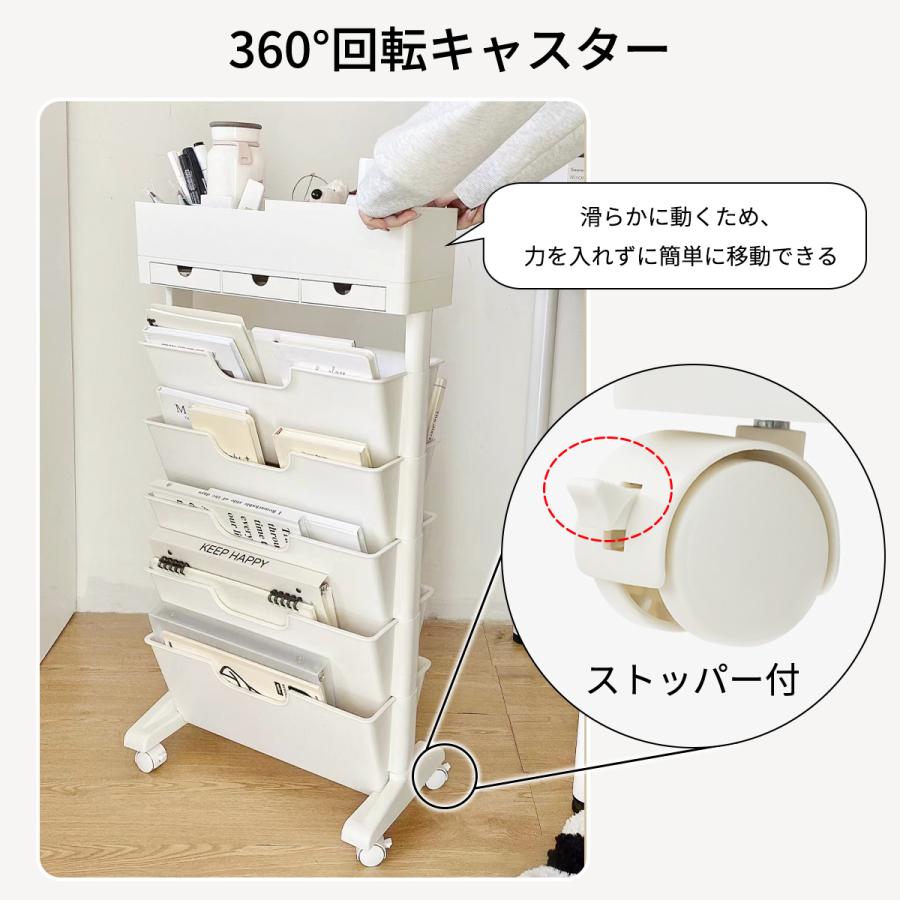 RAKU マガジンラック 本棚 書類収納 5段/6段 収納ワゴン RAKU マガジンラック 本棚 書類収納 5段/6段 収納ワゴン