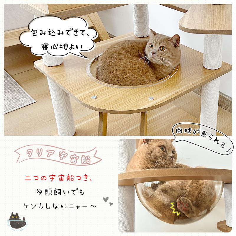 「1000円クーポン」＜ヤフー1位＞ RAKU キャットタワー ねこタワー 木製 支柱 階段設計 肉球が見える 子猫・短足猫・シニア猫・太った猫に特別設計 爪とぎ｜ebisu-japan｜06