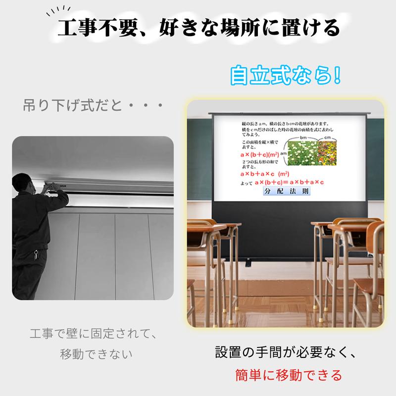 RAKU プロジェクタースクリーン 自立式 16:9/4:3 80/100インチ RAKU プロジェクタースクリーン 自立式 16:9/4:3 80/100インチ