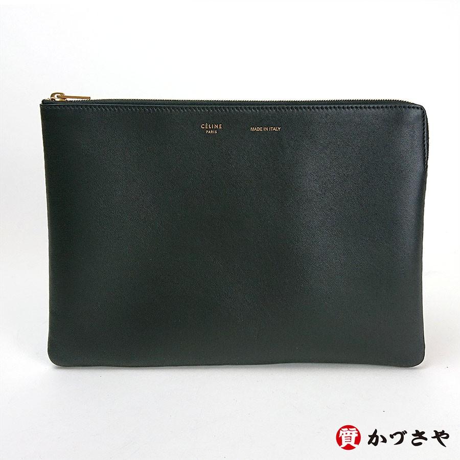 CELINE CELINE セリーヌ クリアバッグ付きクラッチバッグ 黒 CELINE CELINE セリーヌ クリアバッグ付きクラッチバッグ 黒