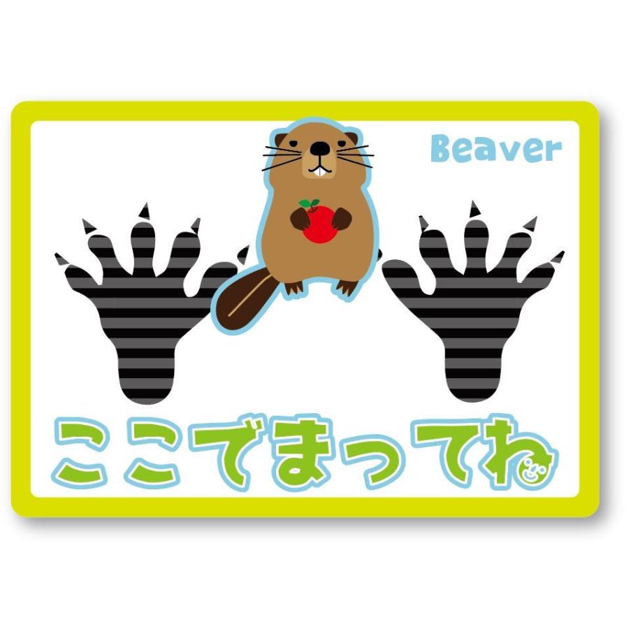 足跡ステッカー　ビーバー　かわいい　動物柄　防水シール　Ａ４ |  | 01