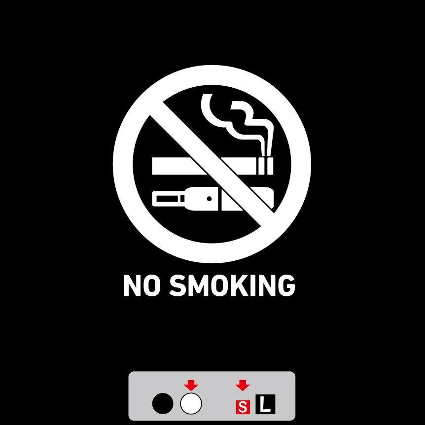 禁煙カッティングシート　白　Ｓ　シール　電子タバコ含む　NO　SMOKING　壁　トイレ　店舗　オフィス　屋外　室内 | 