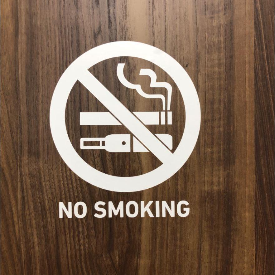 禁煙カッティングシート　白　Ｓ　シール　電子タバコ含む　NO　SMOKING　壁　トイレ　店舗　オフィス　屋外　室内 |  | 02