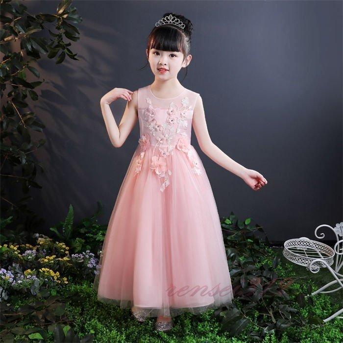 ドレス 女の子 子供ドレス キッズ チュールワンピース ロング丈 ワンピース マキシワンピース 袖なし マキシ丈 花柄 演奏会 発表会 結婚式 Vwjb3etxgo 子ども服 シューズ Karnalifrtc Gov Np