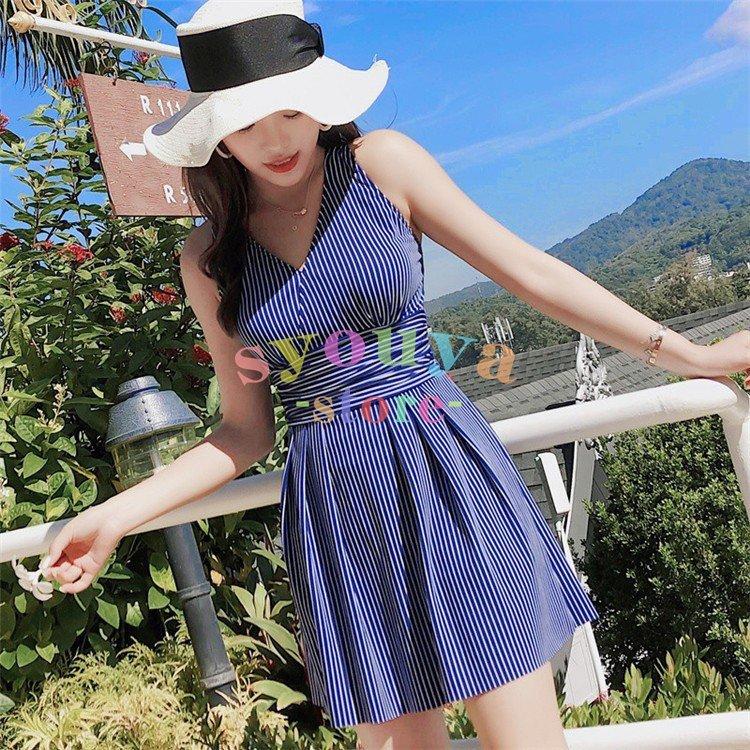 水着レディース 体型カバー 水着 ワンピース型 サロペット ストライプ 背中出し 小胸バンドゥ 水着 韓国風 40代 大きいサイズ 可愛い スイムウェア 温泉 ママ Xhkkd1u5av Chicagocriminaldefenselawyersblog Com