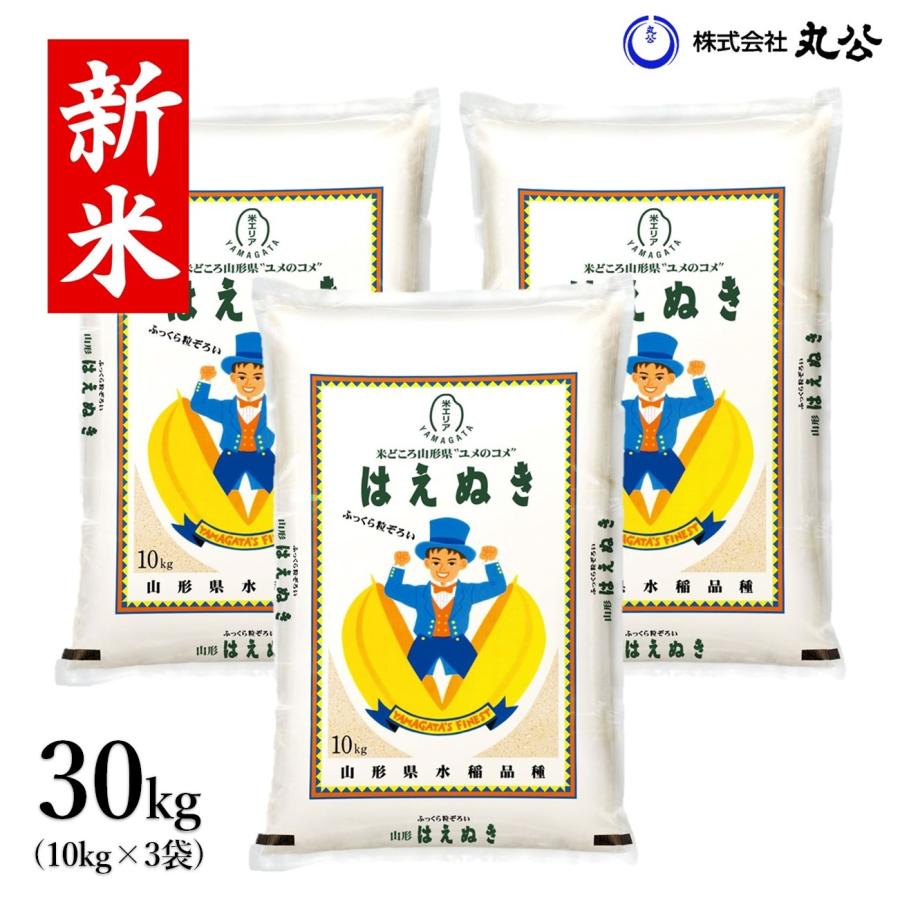 新米 令和4年 米 お米 30kg はえぬき 玄米 白米 山形県産 送料無料 お値打ち価格で