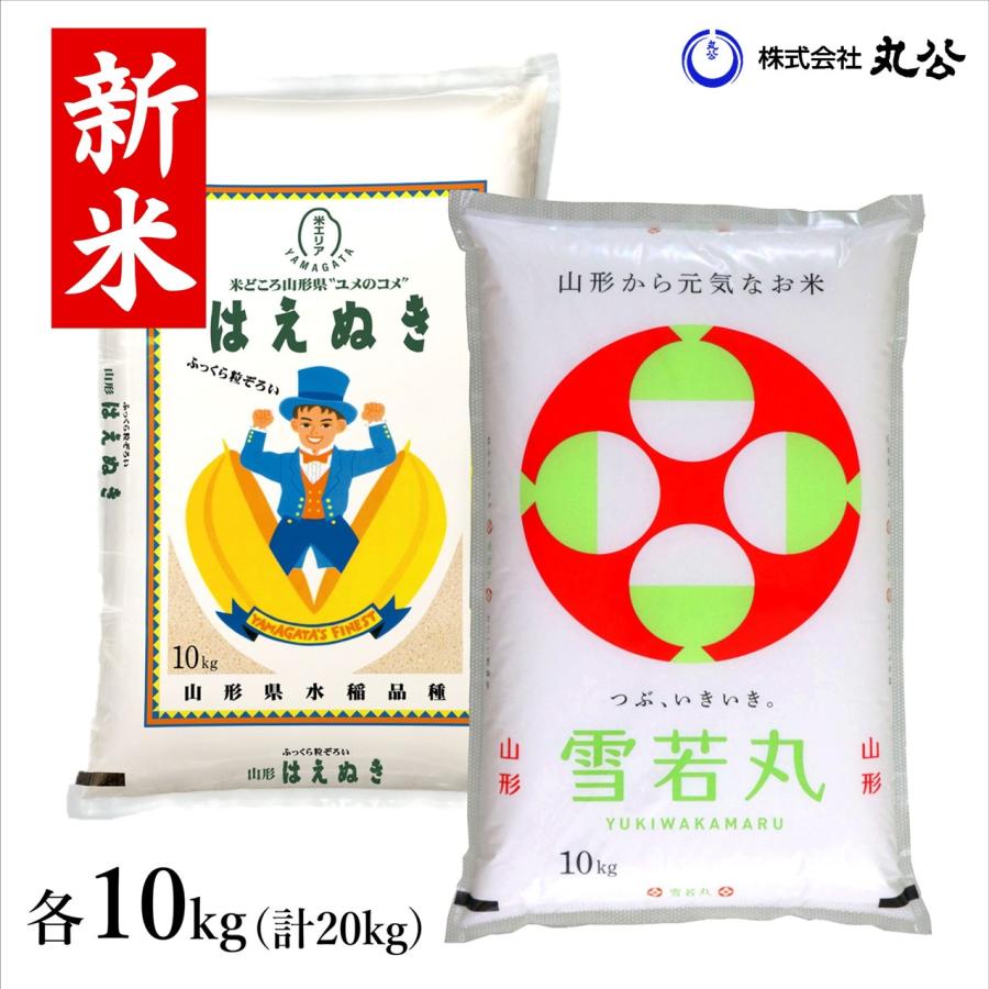 はえぬき 新米 令和7年産 雪若丸 10kgセット 計20kg 山形県産 米 お米