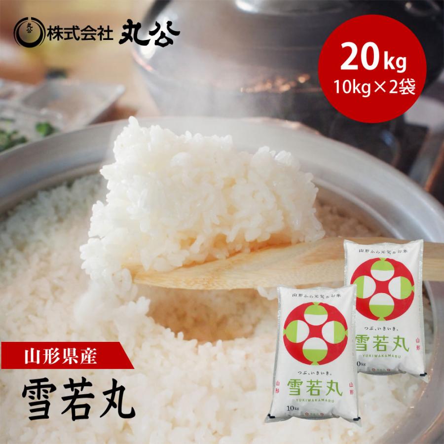 令和7年産 お米 20kg 山形県産 雪若丸 白米 米 送料無料 10kg×2袋 : 丸