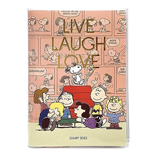 22年手帳 お得な特別割引価格 ピーナッツ スヌーピー コミックデザインダイアリー ピンク B6ウィークリー