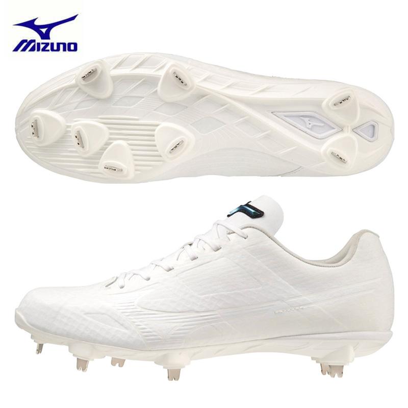 27.0 野球 スパイク 金具 ミズノ ライトレボゼロ2 白スパイク 紐 軽量 MIZUNO（ミズノ） ライトレボゼロ2 野球 ソフトボール 金具スパイク 紐