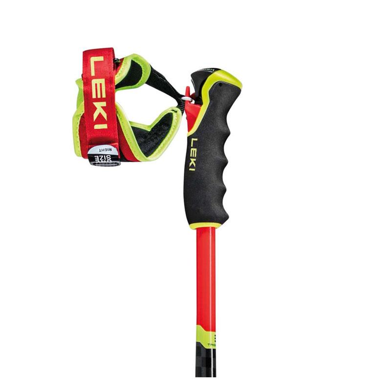 【美品】LEKI WCR COMP ストック 117cm レキ スキーポール WCR TBS GS 3D 652 67761 ブライトレッド 2022-23