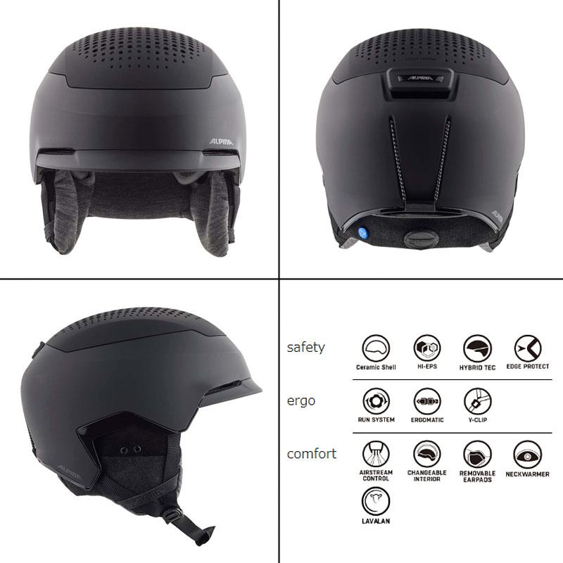 ALPINA ヘルメット グレー 55-59cm ALPINA（アルピナ） スキーヘルメット GEMS A9235 30 ブラックマット
