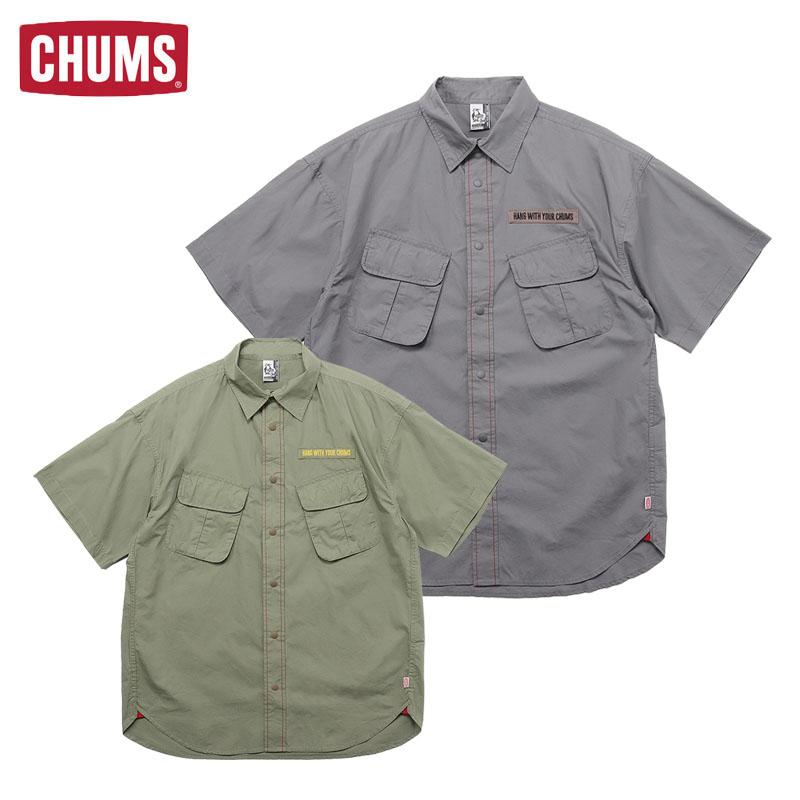 チャムス(CHUMS)レイトンオーバーサイズドショートスリーブシャツ CH02-1208-G001(Men’s) CHUMS（チャムス） レイトンオーバーサイズドショートスリーブシャツ